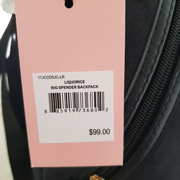 Juicy Couture Velour Black Liquorice Big Spender Mini Backpack NWT main image 6